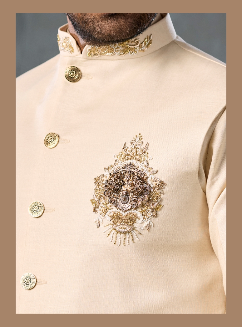 CREAM JACKET HAND CRAFTED 
